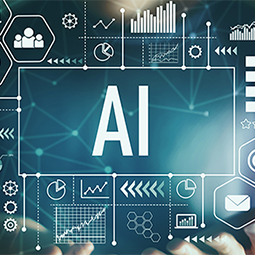 AI with circuit board grid