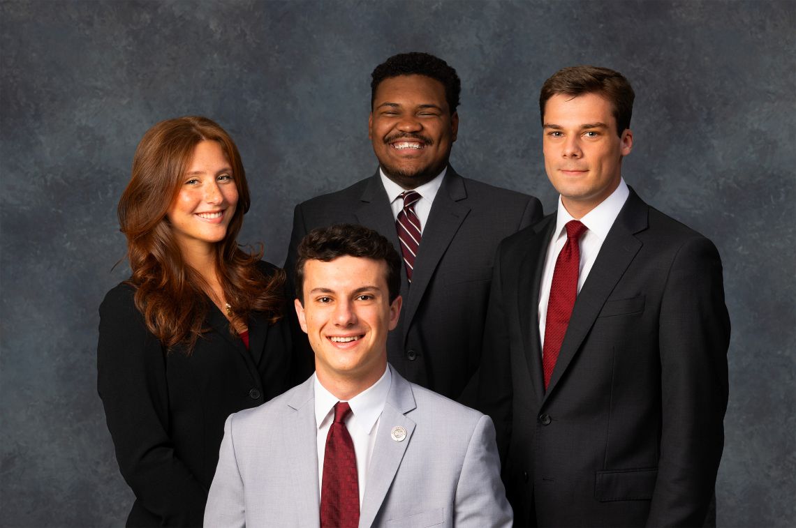 Group headshot of student government executive officers. 