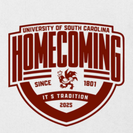 Garnet homecoming logo saying "USC Homecoming 2025"
