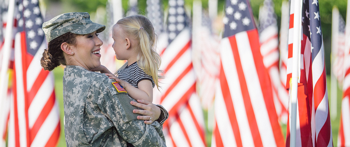 Military Servicewoman with Child