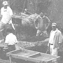 black a white archeology site